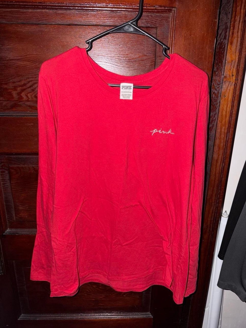 PINK Victoria's Secret Red Long-Sleeve Crewneck Top